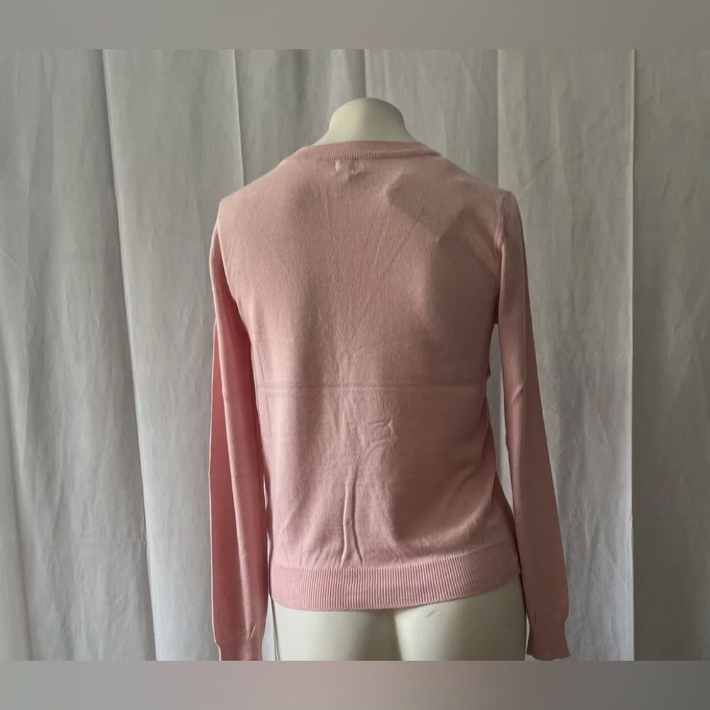 UNIQ New Women's Pink Sweater Crew Neck Long Sleeve Top Stretchy - Picture 4 of 5